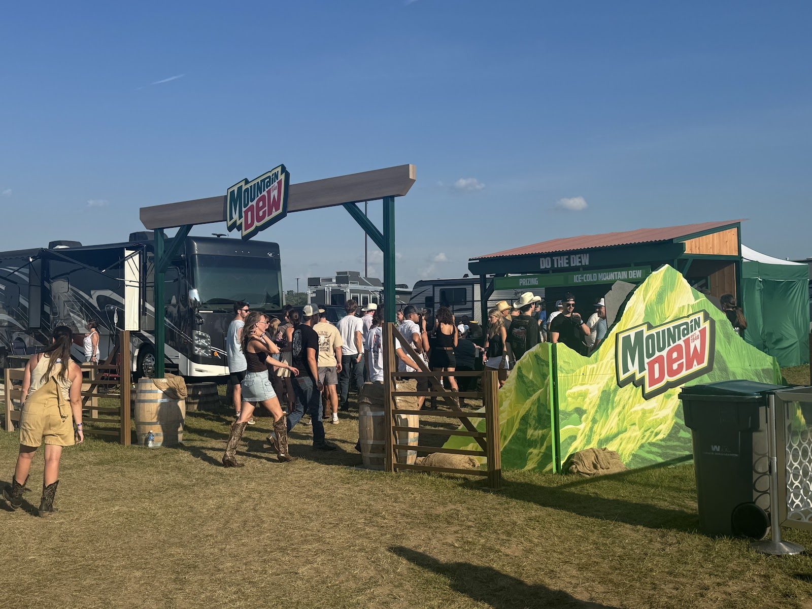 Mountain Dew activation space on festival grounds