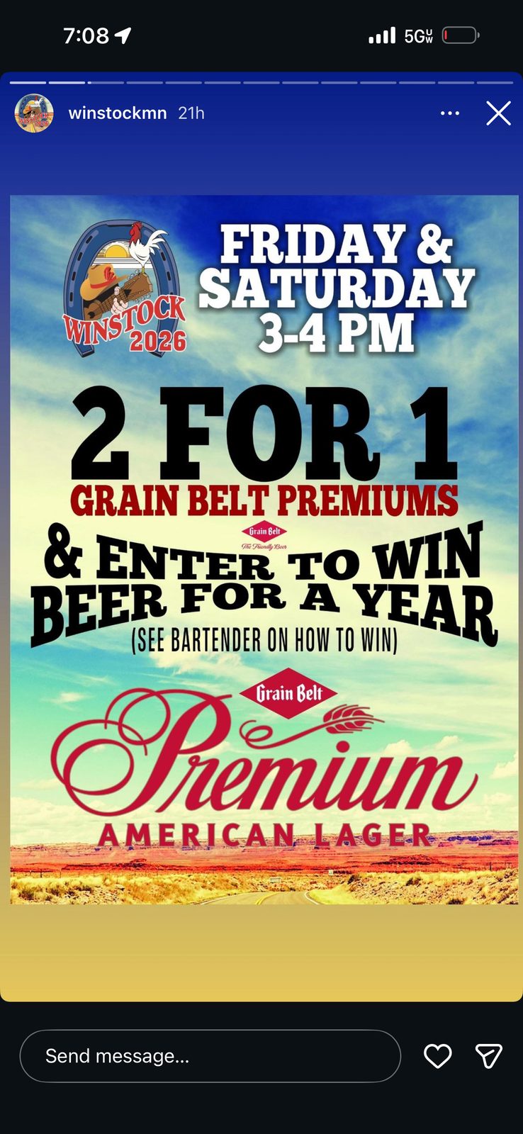 Festival social story promoting a Grain Belt Premium 2-for-1 offer